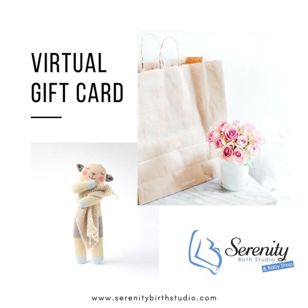 Serenity birth studio virtual gift card for pregnancy, birth and parenting