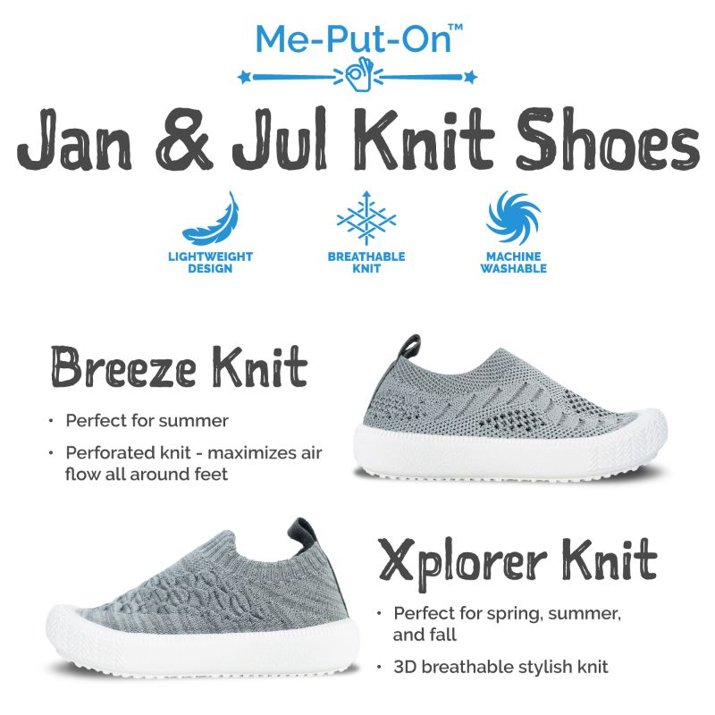 Jan & Jul Xplorer knit shoe features
