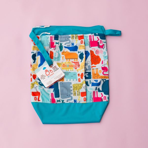 Lil Helper Dry-Wet-Bag_Alphabet-Animals for cloth diapers