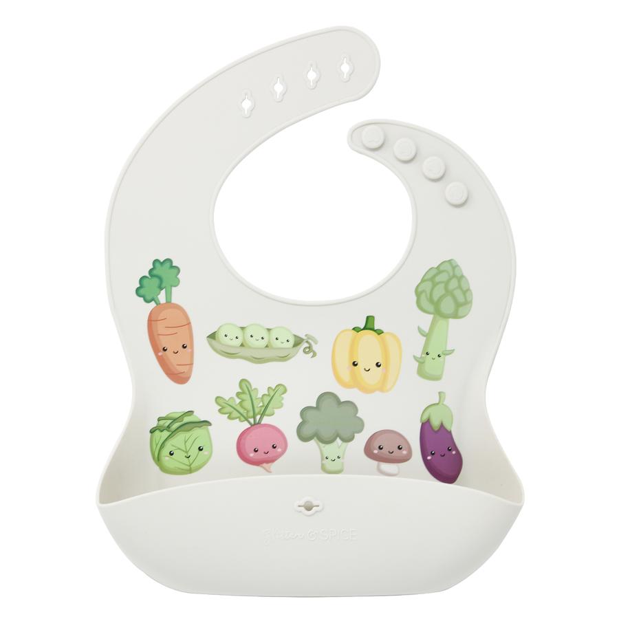 Glitter and spice silicone food bib for meal time