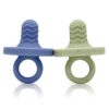 Siliteethe silicone teethers 2pk - mineral blue and emerald fleck