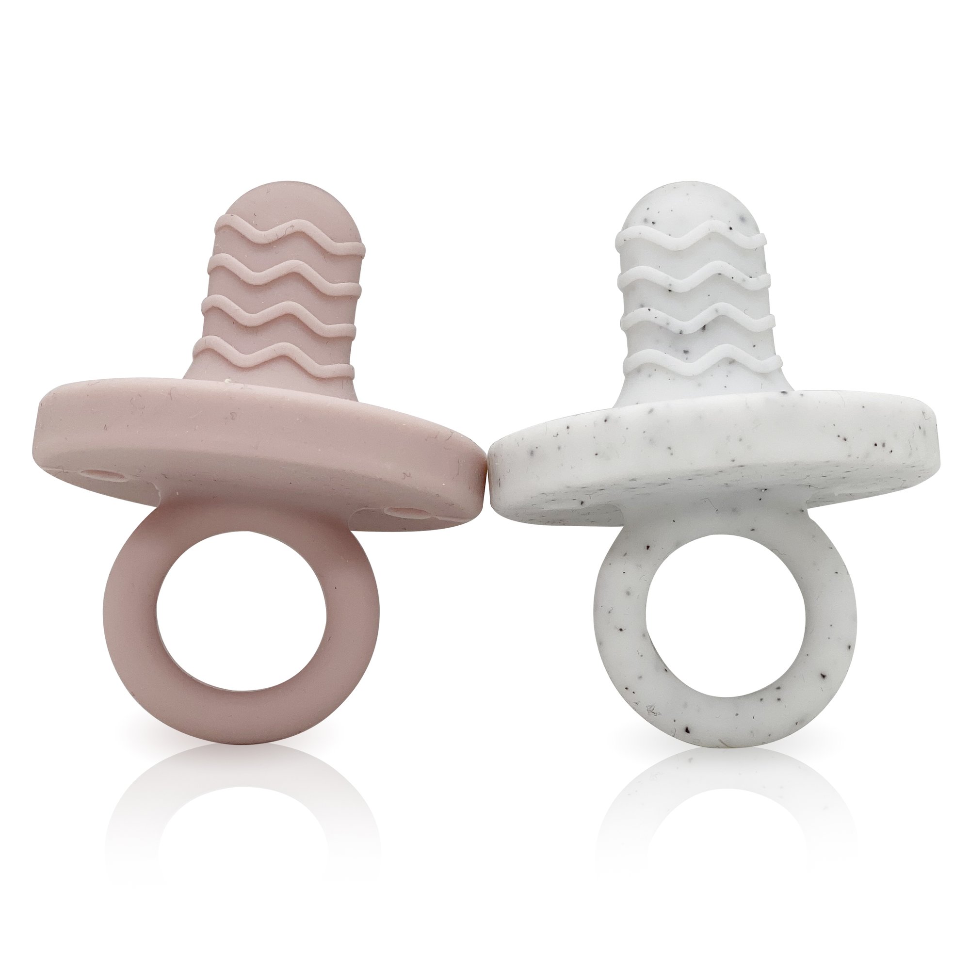 Siliteethe silicone teethers 2pk - rose and day dream grey