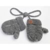 Calikids cotton knit mitten with string for babies and kids