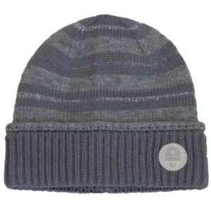 Calikids newborn knit cotton hat - dark stripe