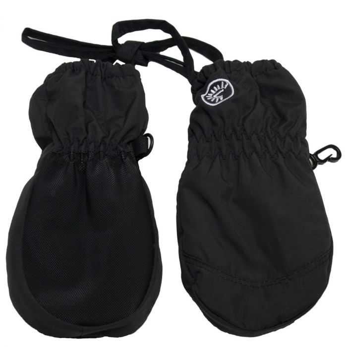 Calikids waterproof winter mitten with cord for baby - black