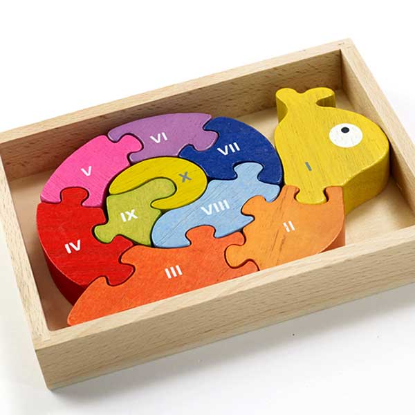 Begin Again Number Snail wood puzzle