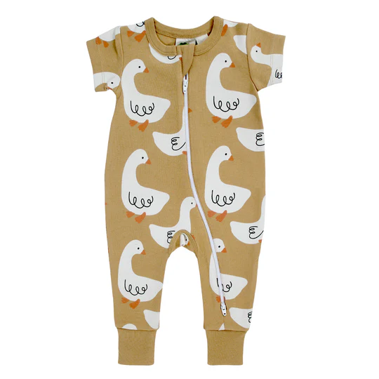 Parade Organics Short Sleeve Romper GOOSE
