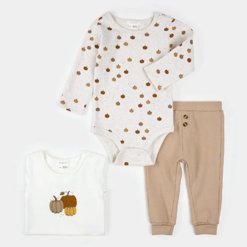 Petit Lem Pumpkin Patch Bodysuit Set