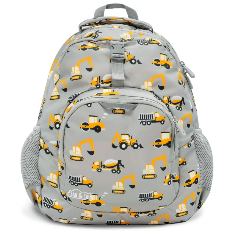 Jan and Jul Kids Backpack GREY CONSTRUCTION