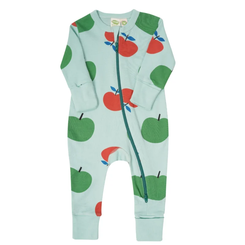 Parade Organics Long Sleeve Romper GREEN APPLES