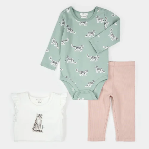 Petit Lem Snow Leopard 3pc Set