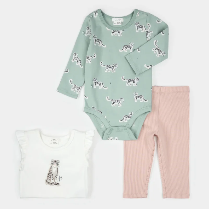Petit Lem Snow Leopard 3pc Set